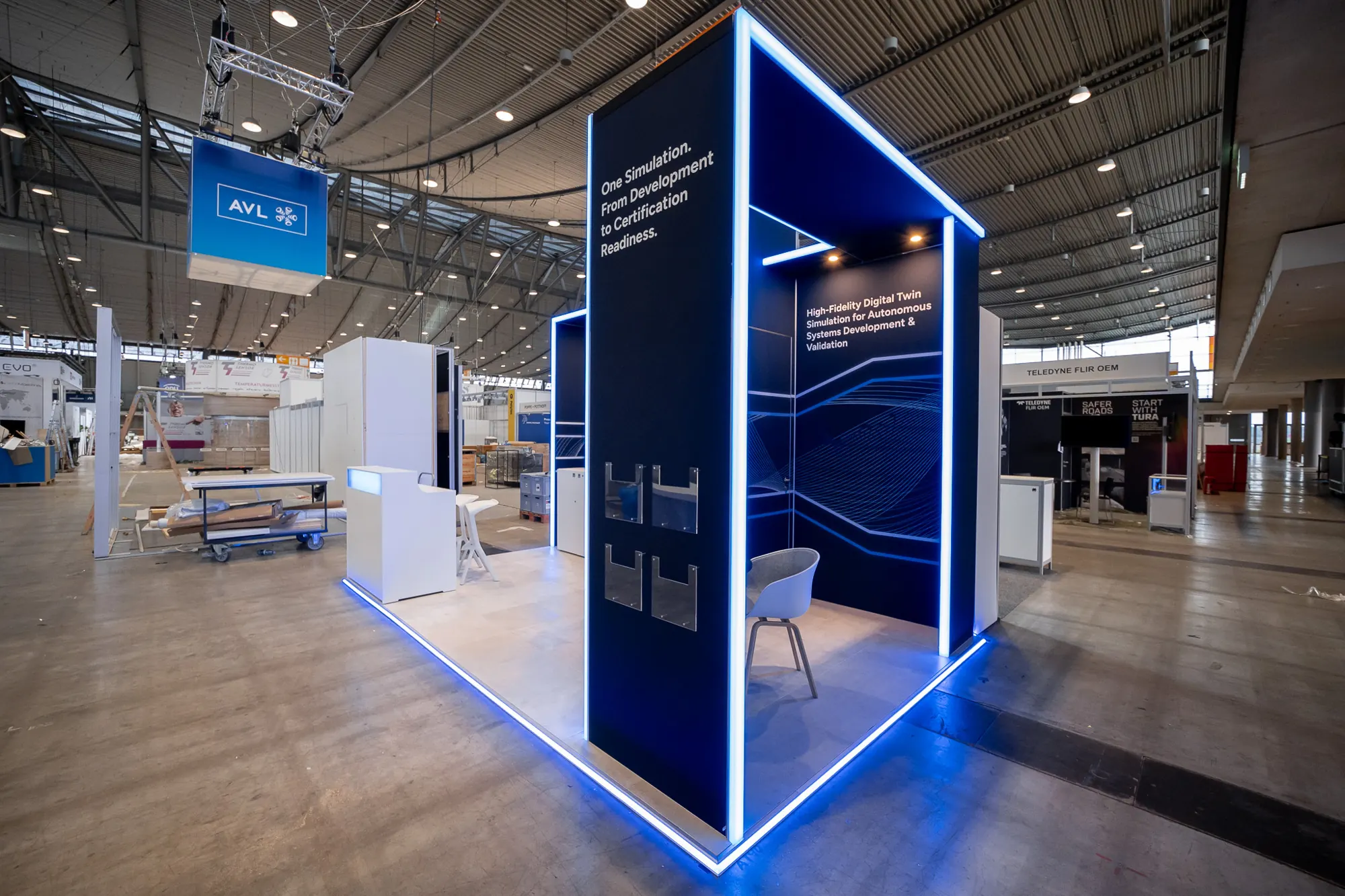 AVL — Blue LED edge, corporate stand